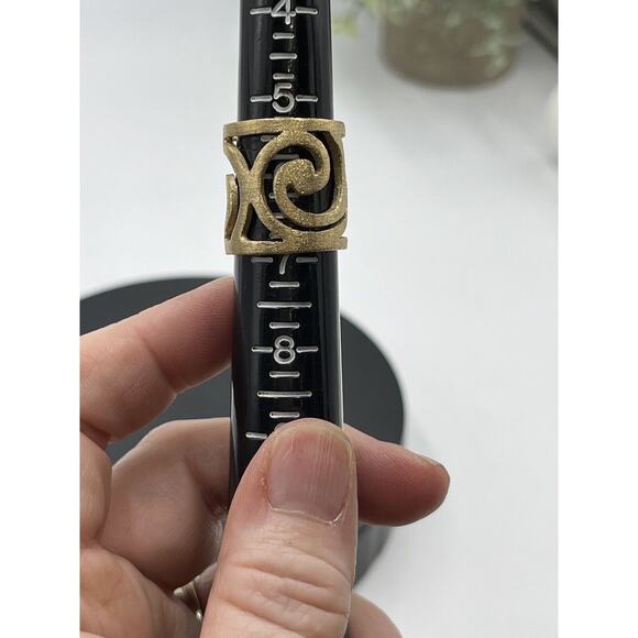 Andara Wide Band Brushed Textured Gold Tone Wide Cigar Band Ring Sz 6-6.5 - Picture 15 of 15